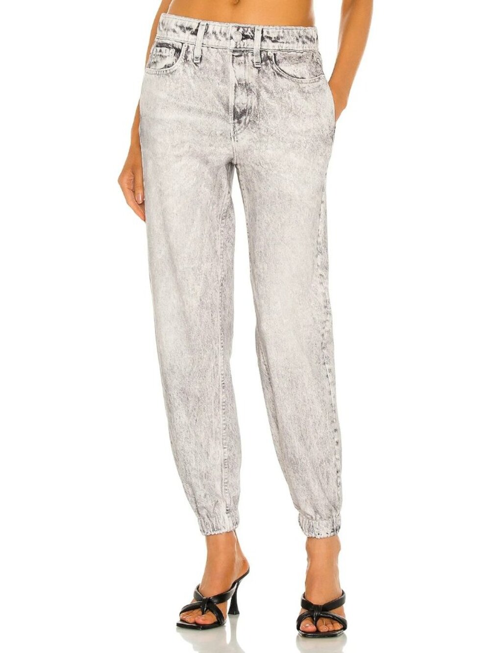 NWT rag & bone Miramar Jogger Sweatpants in Acid Photo Printed Faux Jean Pants L
